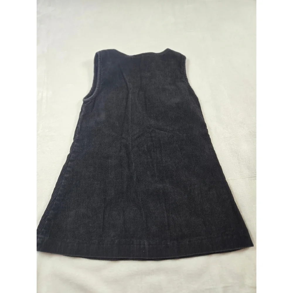 Disney Minnie Mouse Black‎ Corduroy Jumper Dress Girls Size 4 Vintage  Zip